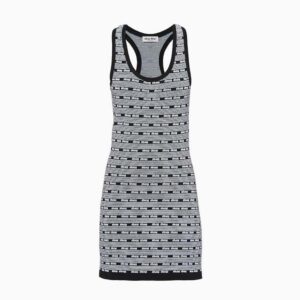 Miu Miu Women Viscose Mini-Dress with Jacquard Logo