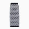 Miu Miu Women Viscose Skirt with Jacquard Logo