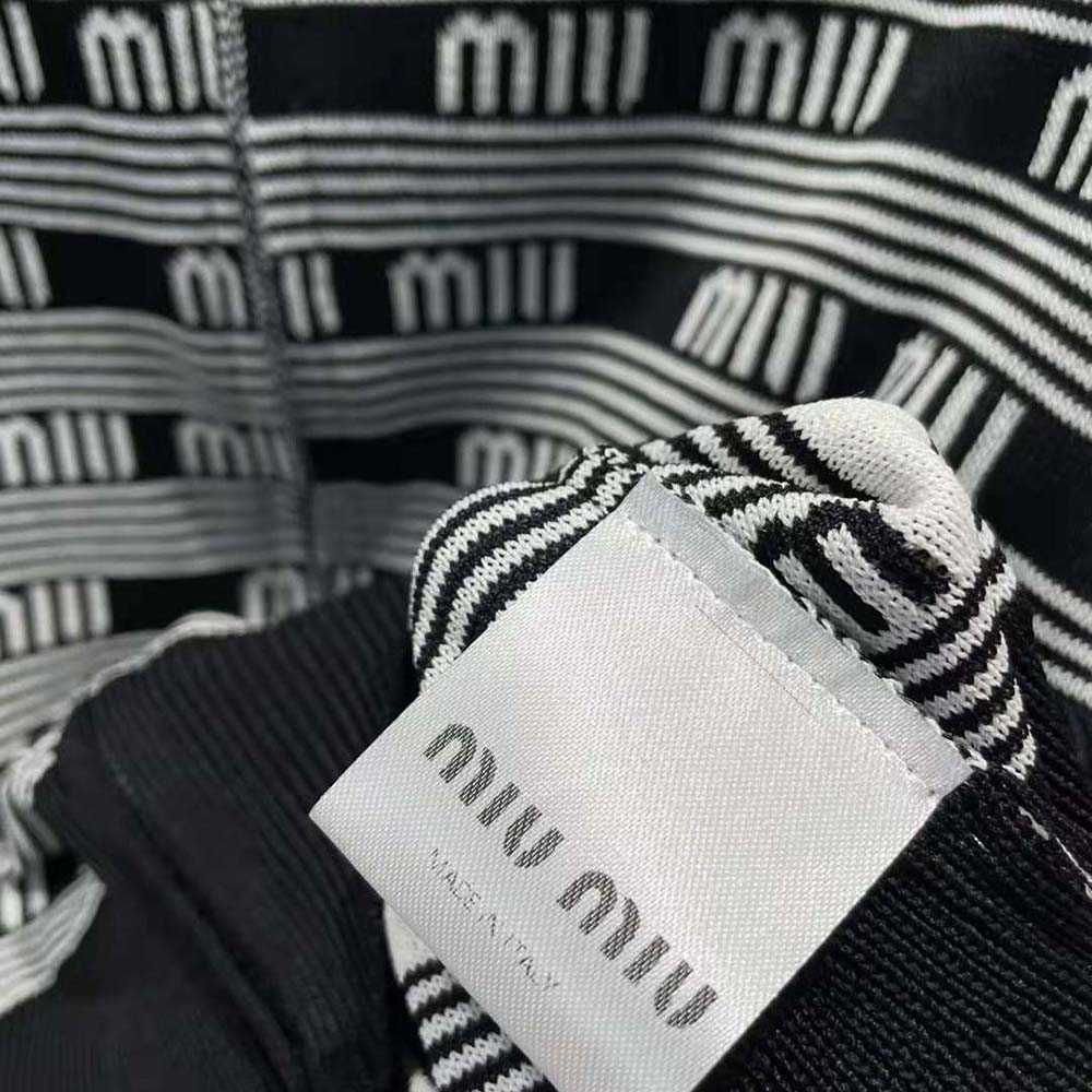 Miu Miu Women Viscose Turtleneck Cardigan with Jacquard Logo-Black 7 Miu Miu Women Viscose Turtleneck Cardigan with Jacquard Logo-Black - Image 7