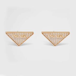 Prada Women Crystal Logo Jewels Zirconia Earrings