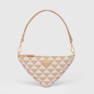 Prada Women Embroidered Fabric Mini-Bag-Beige