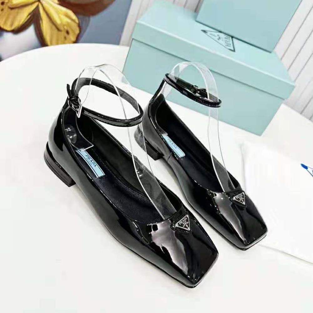 Prada Women Patent Leather Ballerinas-Black 2 Prada Women Patent Leather Ballerinas-Black - Image 2