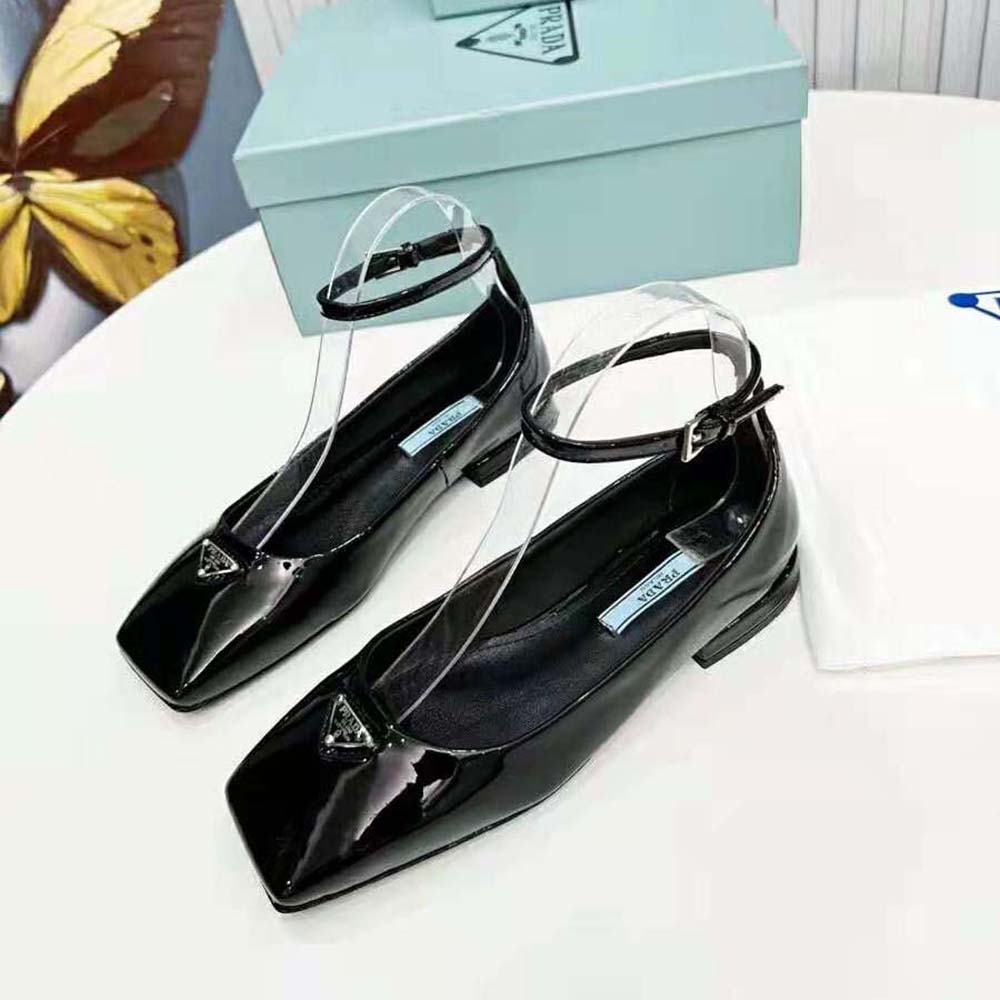 Prada Women Patent Leather Ballerinas-Black 4 Prada Women Patent Leather Ballerinas-Black - Image 4