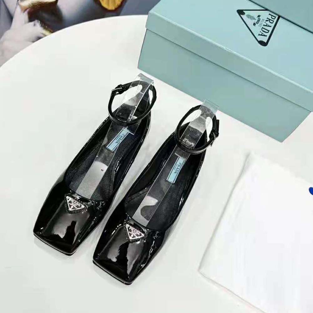 Prada Women Patent Leather Ballerinas-Black 3 Prada Women Patent Leather Ballerinas-Black - Image 3