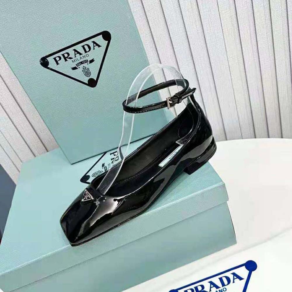 Prada Women Patent Leather Ballerinas-Black 8 Prada Women Patent Leather Ballerinas-Black - Image 8