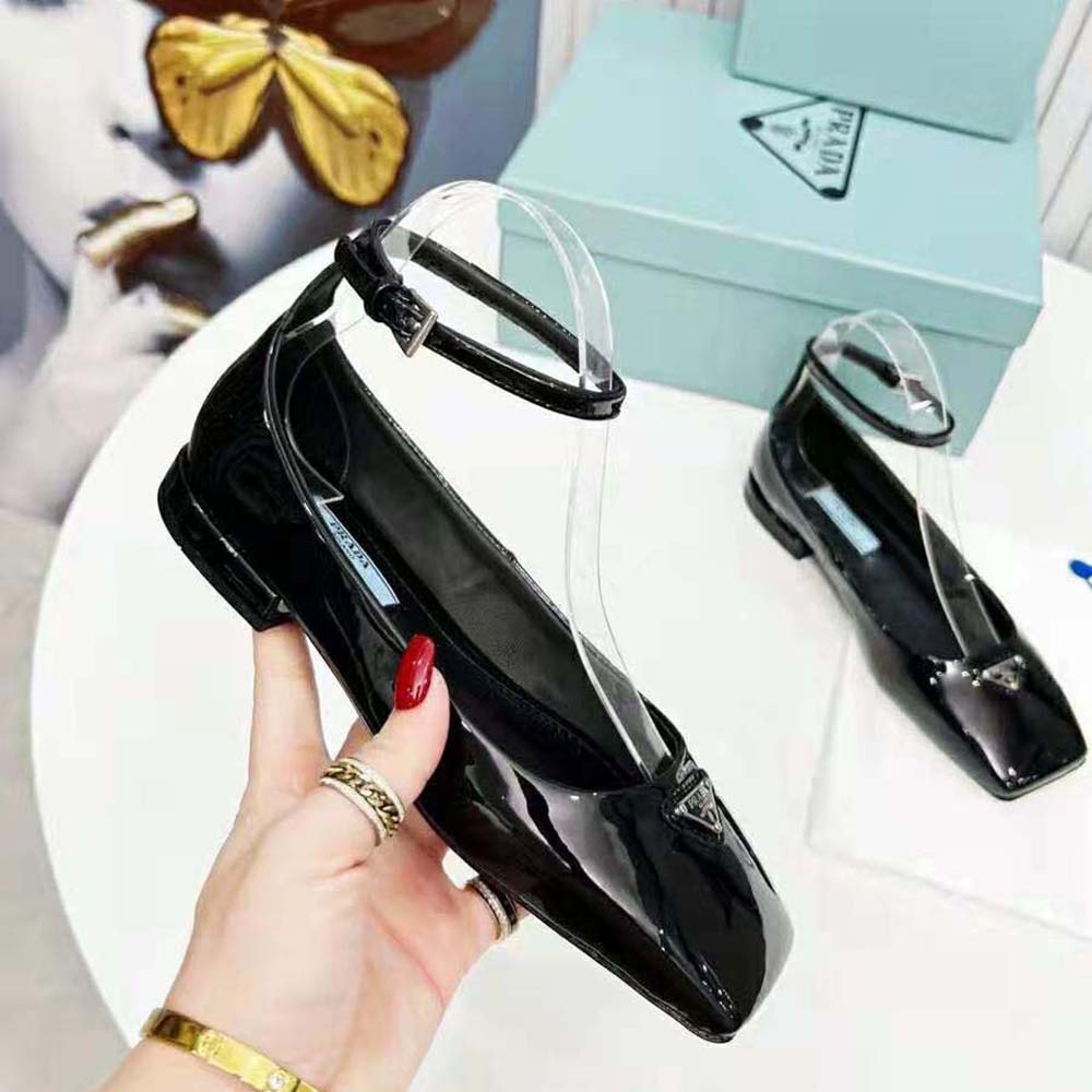 Prada Women Patent Leather Ballerinas-Black 5 Prada Women Patent Leather Ballerinas-Black - Image 5