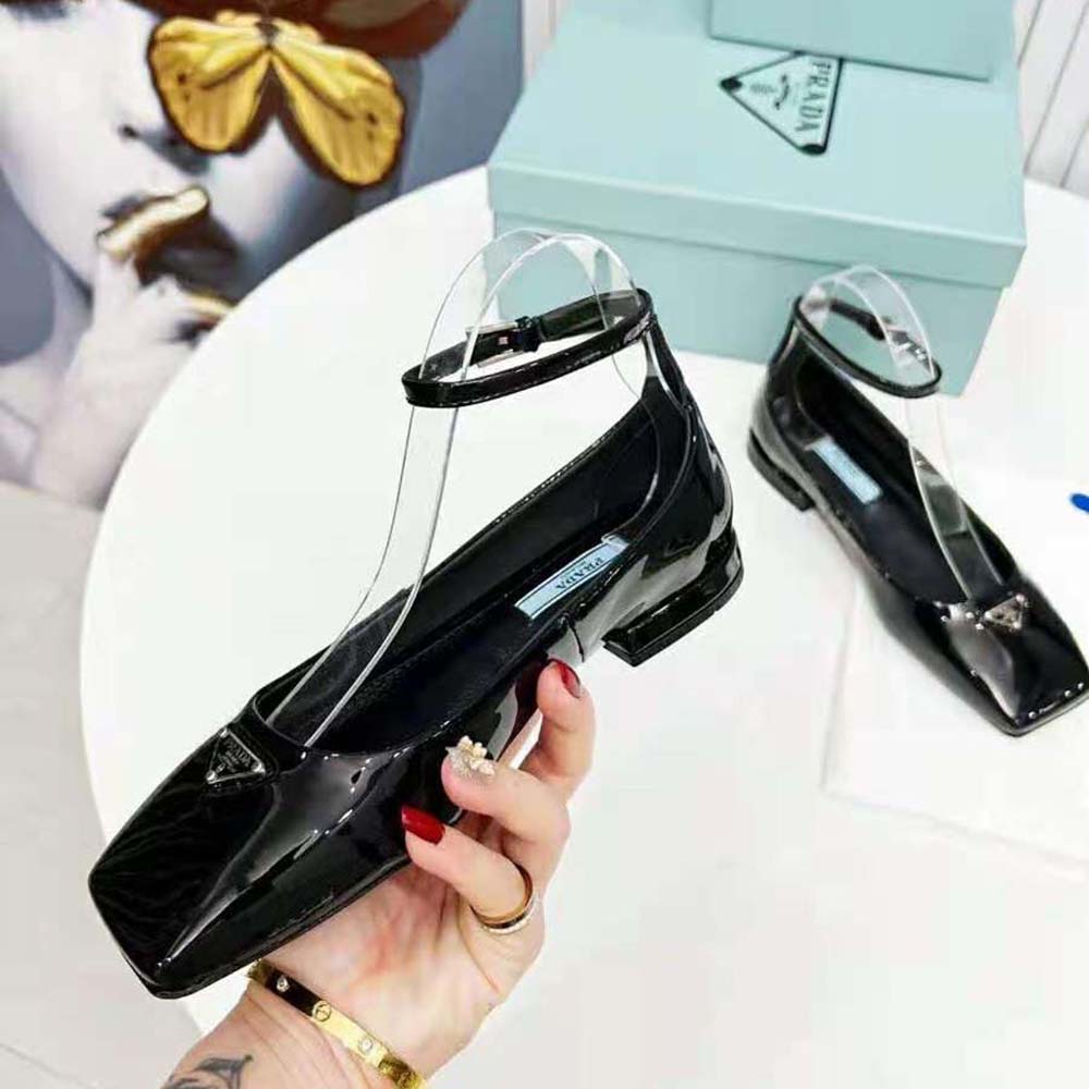 Prada Women Patent Leather Ballerinas-Black 6 Prada Women Patent Leather Ballerinas-Black - Image 6