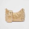 Prada Women Re-Edition 2005 Satin Bag with Crystals-Gold 10 Prada Women Re-Edition 2005 Satin Bag with Crystals-Gold