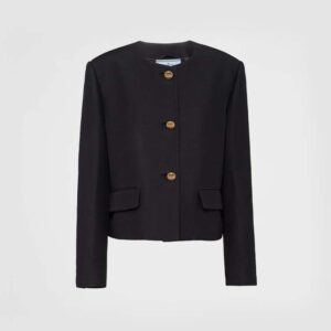 Prada Women Single-Breasted Tricotine Jacket