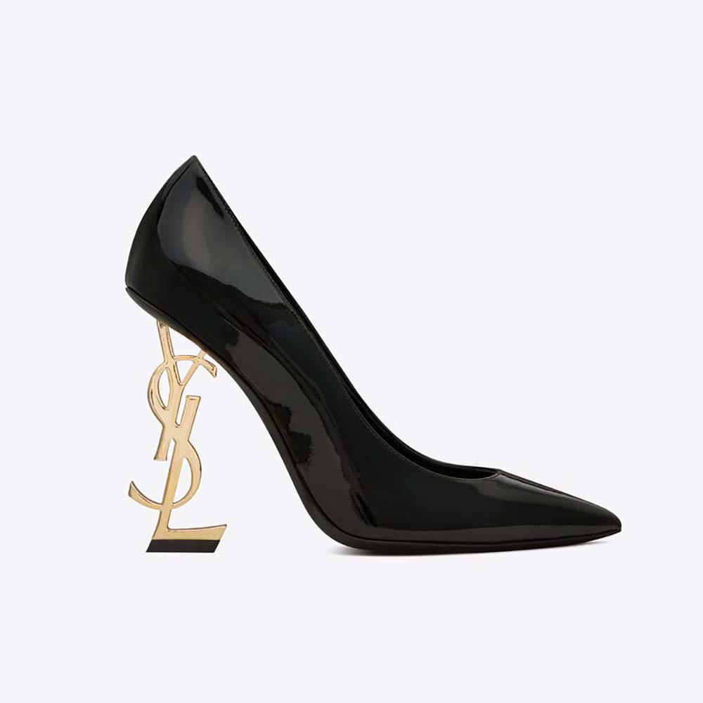 Saint Laurent Ysl Women Opyum Pumps In Patent Leather Black