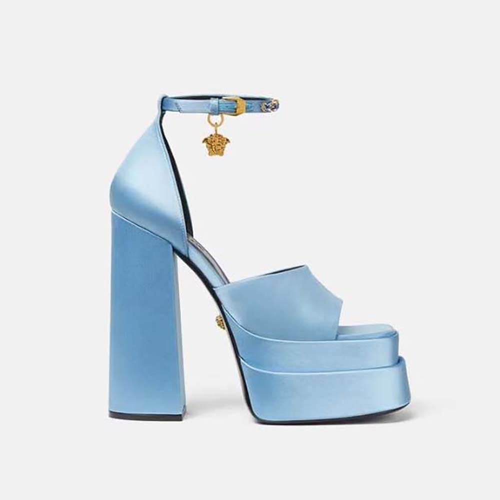 Versace Women Medusa Aevitas Platform Sandals-Blue