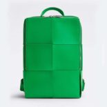 Bottega Veneta Men Arco Backpack in Calfskin Leather-Green
