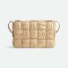 Bottega Veneta Women Cassette Foulard Intreccio Leather Cross-Body Bag-Beige