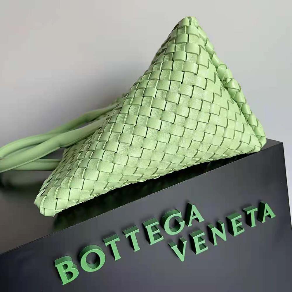 Bottega Veneta Women Medium Cabat Leather Tote Bag with Detachable Strap-Aqua 4 Bottega Veneta Women Medium Cabat Leather Tote Bag with Detachable Strap-Aqua - Image 4