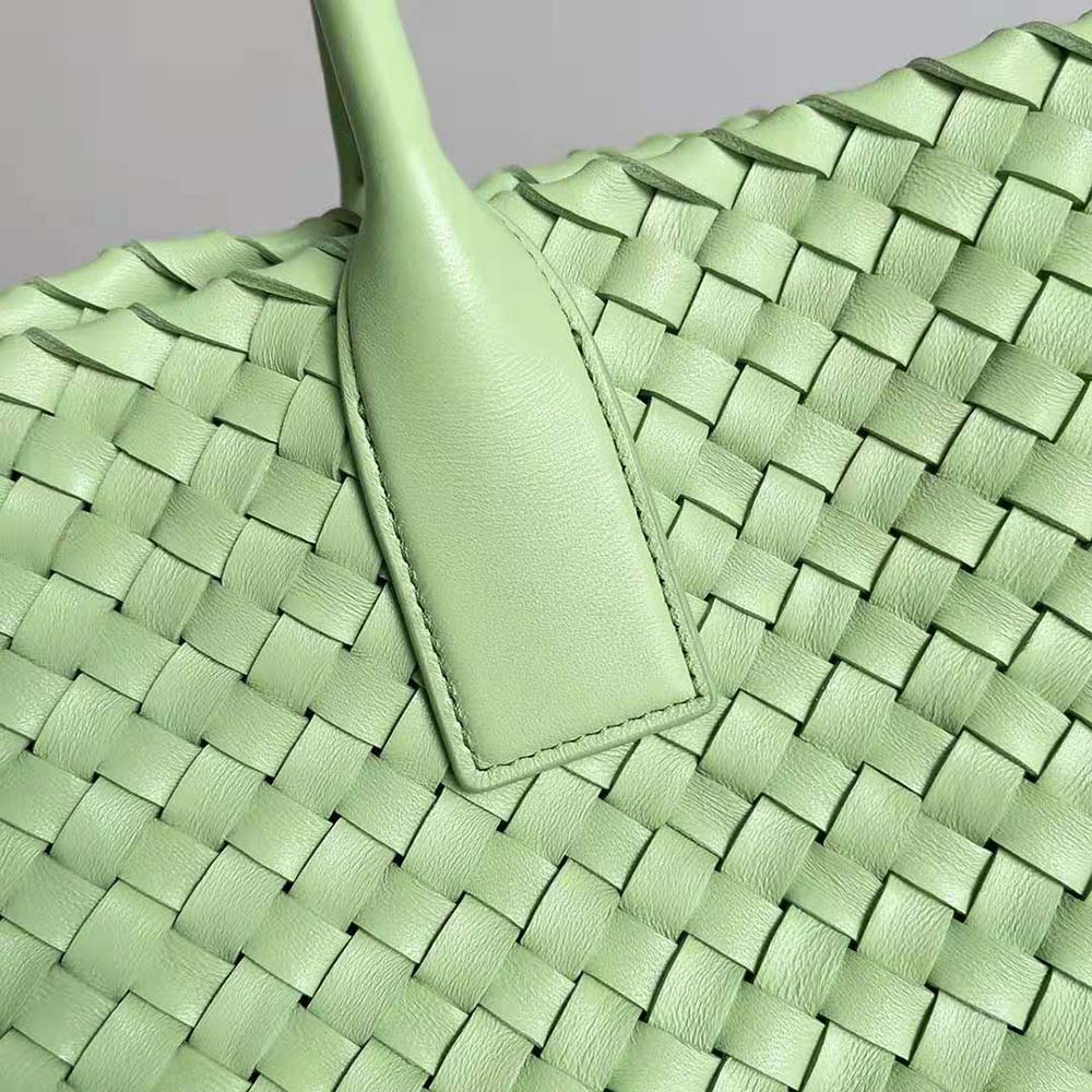 Bottega Veneta Women Medium Cabat Leather Tote Bag with Detachable Strap-Aqua 7 Bottega Veneta Women Medium Cabat Leather Tote Bag with Detachable Strap-Aqua - Image 7