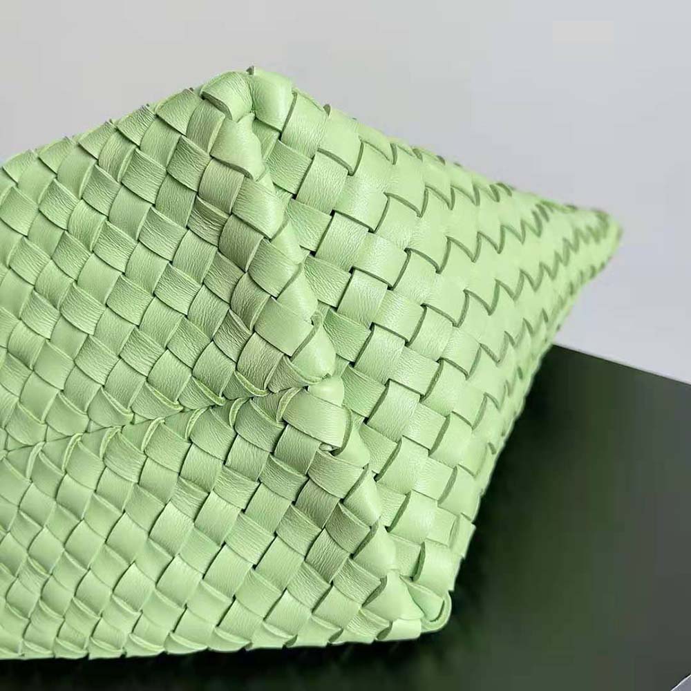 Bottega Veneta Women Medium Cabat Leather Tote Bag with Detachable Strap-Aqua 6 Bottega Veneta Women Medium Cabat Leather Tote Bag with Detachable Strap-Aqua - Image 6