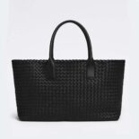 Bottega Veneta Women Medium Cabat Leather Tote Bag with Detachable Strap-Black