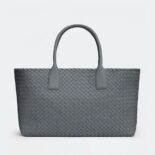 Bottega Veneta Women Medium Cabat Leather Tote Bag with Detachable Strap-Gray