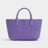 Bottega Veneta Women Mini Cabat Intreccio Leather Tote Bag with Detachable Strap-Purple