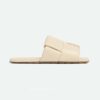 Bottega Veneta Women Patch Flat Mule Padded Intreccio Leather Flat Mules-Beige