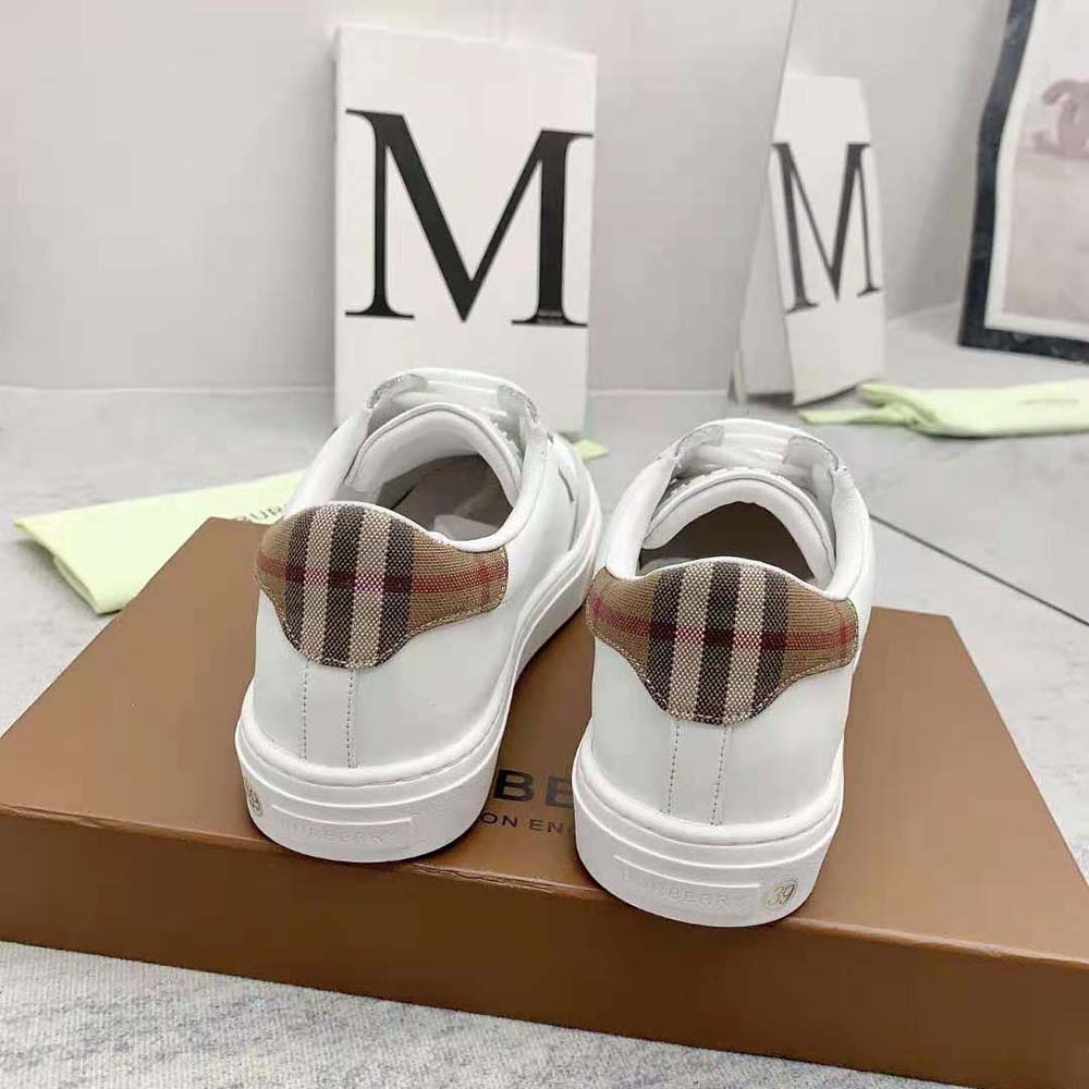 Burberry Men Leather Suede and Check Cotton Sneakers 7 Burberry Men Leather Suede and Check Cotton Sneakers - Image 7