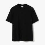 Burberry Women Embroidered Oak Leaf Crest Cotton T-shirt-Black