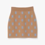 Burberry Women Monogram Wool Silk Blend Jacquard Mini Skirt