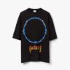 Burberry Women Thorn and Logo Print Cotton Oversized T-shirt-Black
