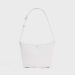 Celine Women Medium Celine Croque Bag in Shiny Calfskin-White