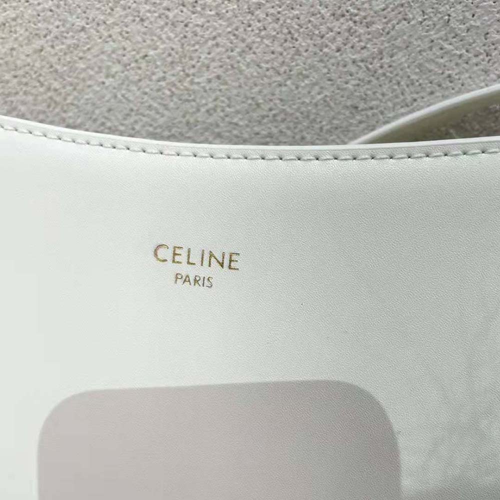 Celine Medium Celine Croque Bag in Shiny Calfskin, Black
