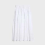 Celine Women Midi Skirt in Cotton Batiste-White