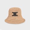 Celine Women Triomphe Hat in Raphia