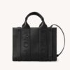 Chloe Women Small Woody Tote Bag with Embroidered Chloé Logo-Black