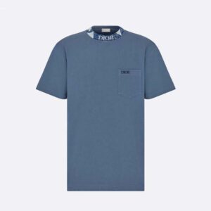 Dior Men Dior and Duncan Grant and Charleston Relaxed-Fit T-shirt Blue Cotton Jersey