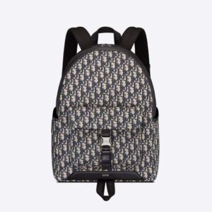 Dior Men Explorer Backpack Beige and Black Dior Oblique Jacquard