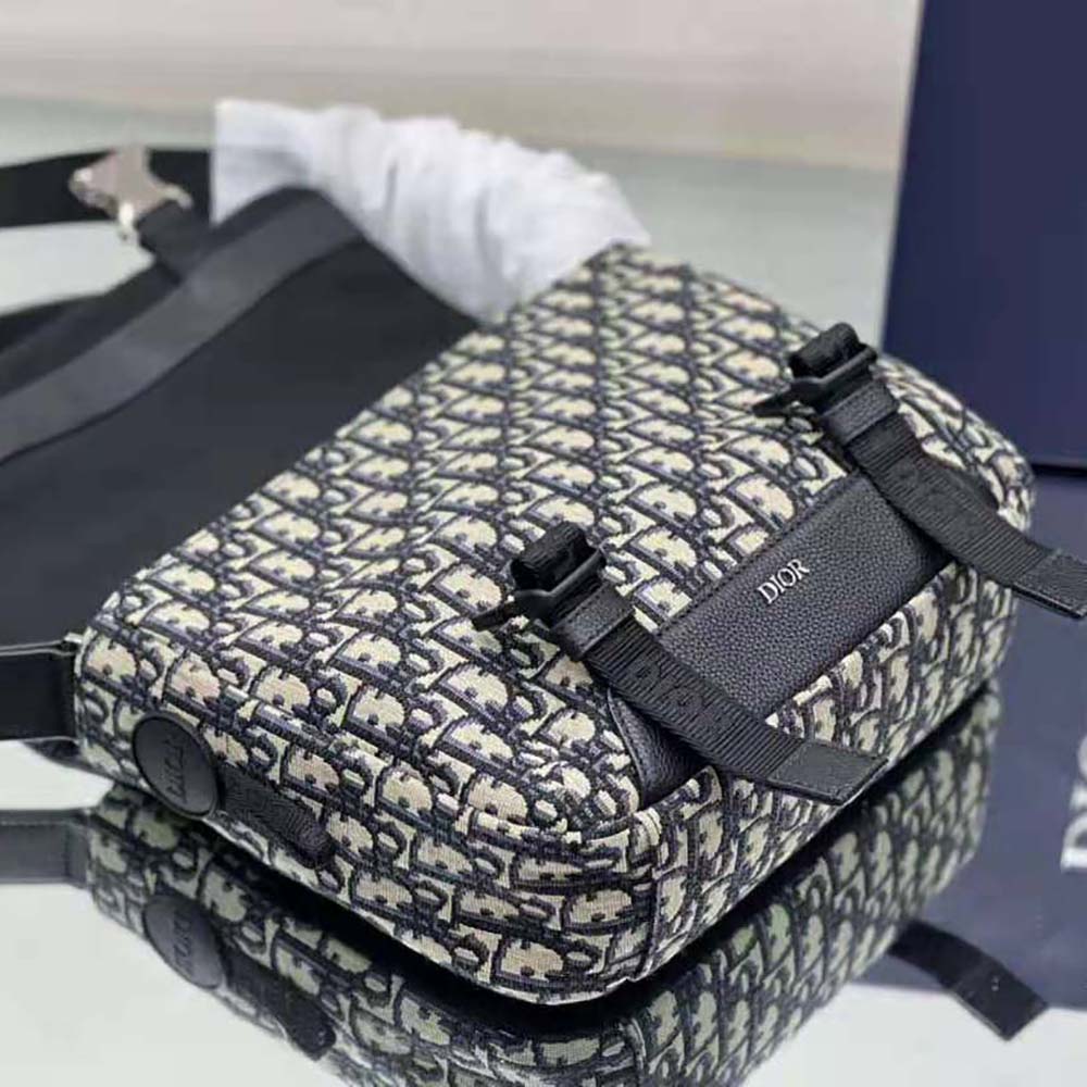 Dior Explorer Messenger Bag Beige and Black Dior Oblique Jacquard