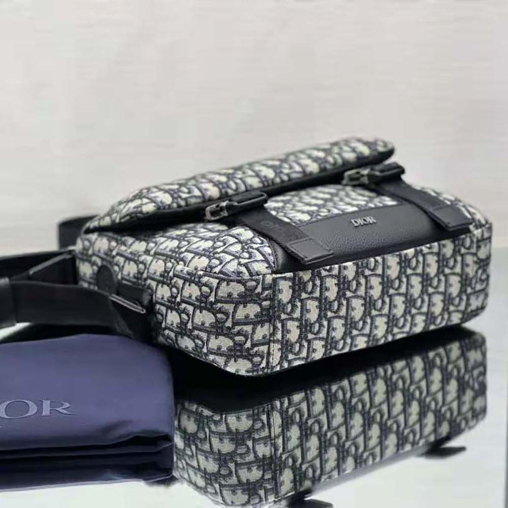 Dior Explorer Messenger Bag Beige and Black Dior Oblique Jacquard