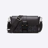 Dior Men Hit The Road Bag with Strap Black CD Diamond Canvas and Smooth Calfskin