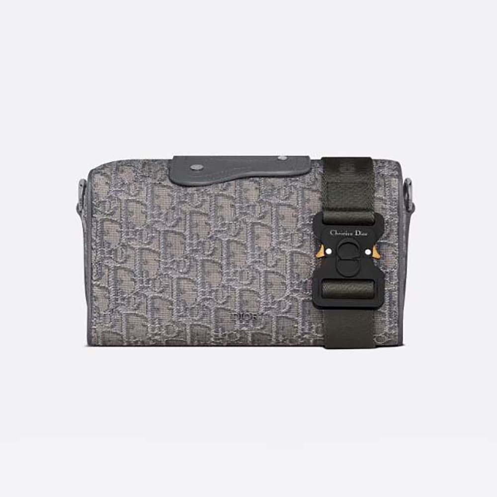 Dior Men Lingot 22 Bag Ruthenium Colored Dior Oblique Jacquard 6452