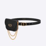 Dior Women 30 Montaigne Removable Pouch Belt Black Smooth Calfskin 20 MM