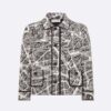 Dior Women Cropped Jacket White and Black Technical Mesh with Plan de Paris Motif