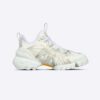 Dior Women D-Connect Sneaker White and Gold-Tone Technical Fabric with Rêve D'Infini Print