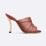 Dior Women D-Fame Heeled Sandal Rust-Colored Pleated Lambskin