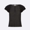 Dior Women Frilled Top Black Linen Knit
