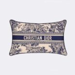 Dior Women Large Rectangular Pillow Blue Toile de Jouy