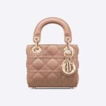 Dior Women Micro Lady Dior Bag Rose Des Vents Cannage Lambskin