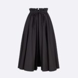 Dior Women Mid-Length Open-Front Skirt Black Cotton Gabardine