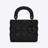 Dior Women Mini Lady Dior Bag Black Ultramatte Cannage Calfskin