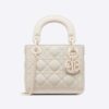 Dior Women Mini Lady Dior Bag Latte Ultramatte Cannage Calfskin