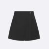 Dior Women Skort with CD Button Black Wool and Silk